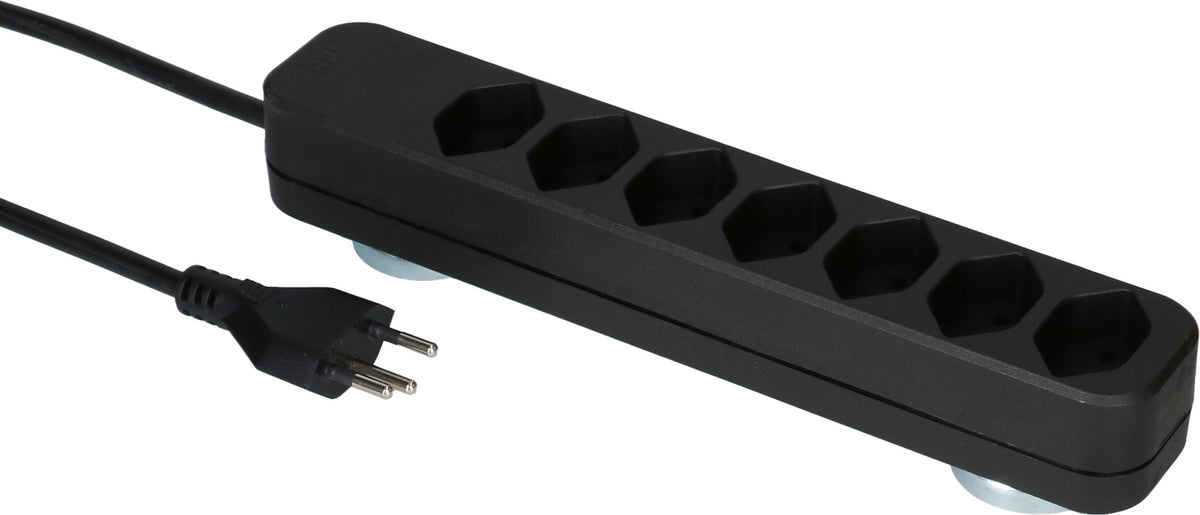 Max hauri split Max Hauri Swiss Line Steckdosenleiste, 7×T13, Zuleitung T12, 5 m, Überstromschutz, Magnet – Schwarz