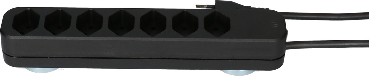 Max hauri split Max Hauri Swiss Line Steckdosenleiste, 7×T13, Zuleitung T12, 5 m, Überstromschutz, Magnet – Schwarz