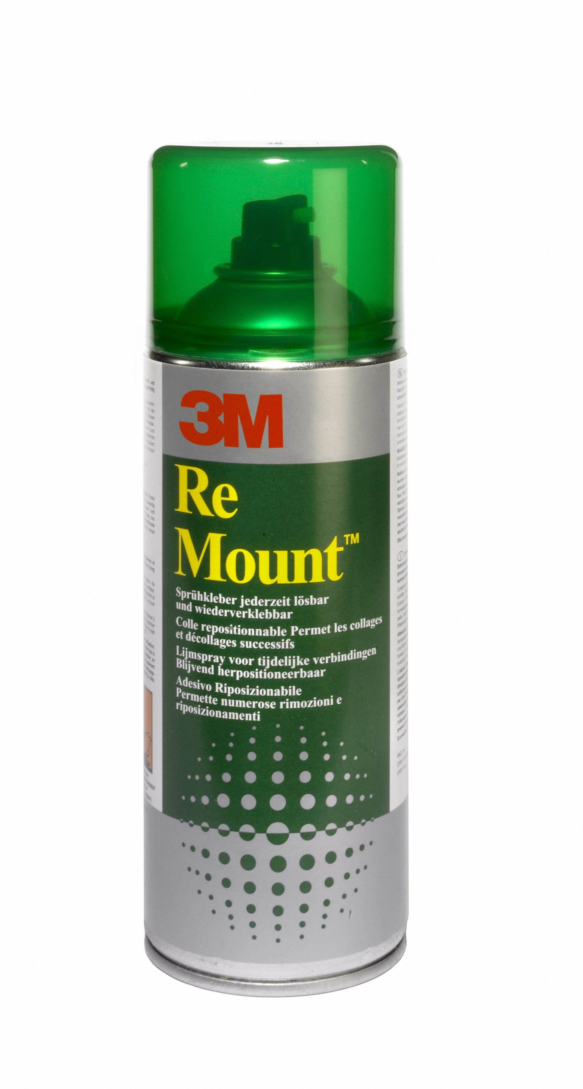 3M ReMount Sprühkleber wiederablösbar – 400 ml, 1 Stk., für Metall, Stoff, Papier