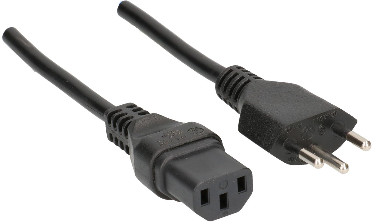 Max hauri wire Max Hauri Netzkabel – T12–IEC C13, 4 m, 230 V/10 A, 3×1 mm², schwarz