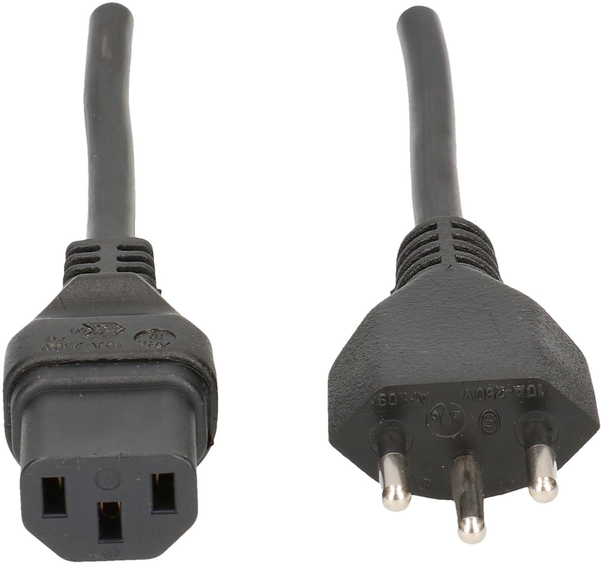Max hauri wire Max Hauri Netzkabel – T12–IEC C13, 4 m, 230 V/10 A, 3×1 mm², schwarz