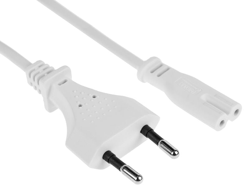 Furber. Netzkabel – T26–IEC C7, 5 m, 2,5 A, weiss