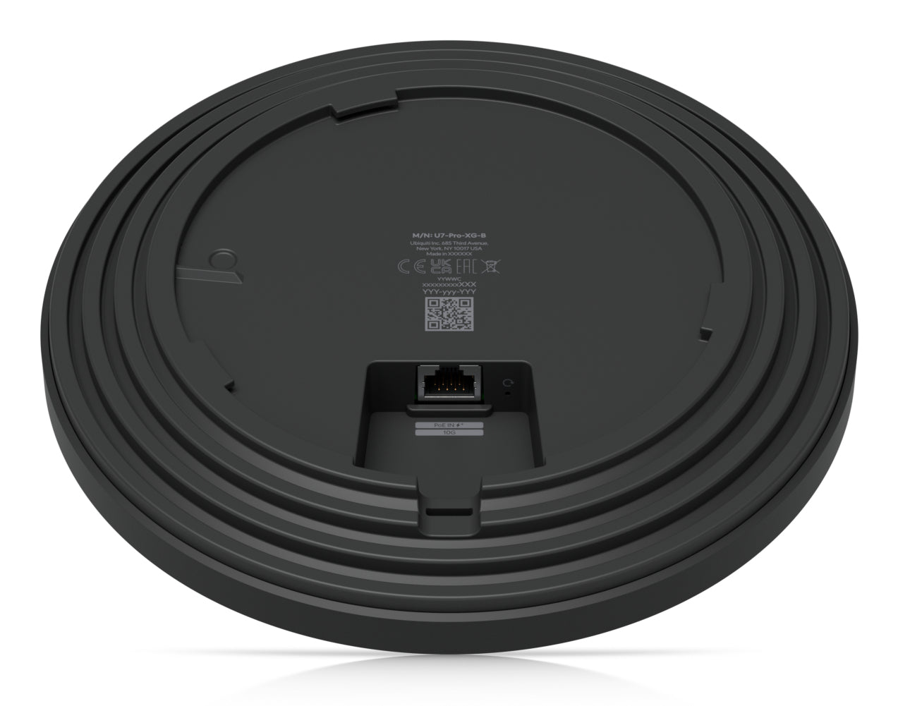 Ubiquiti UniFi U7 Pro XG – Wi-Fi 7 Access Point, Tri-Band (2,4/5/6 GHz), 10GbE, PoE+, Decke/Wand, Schwarz