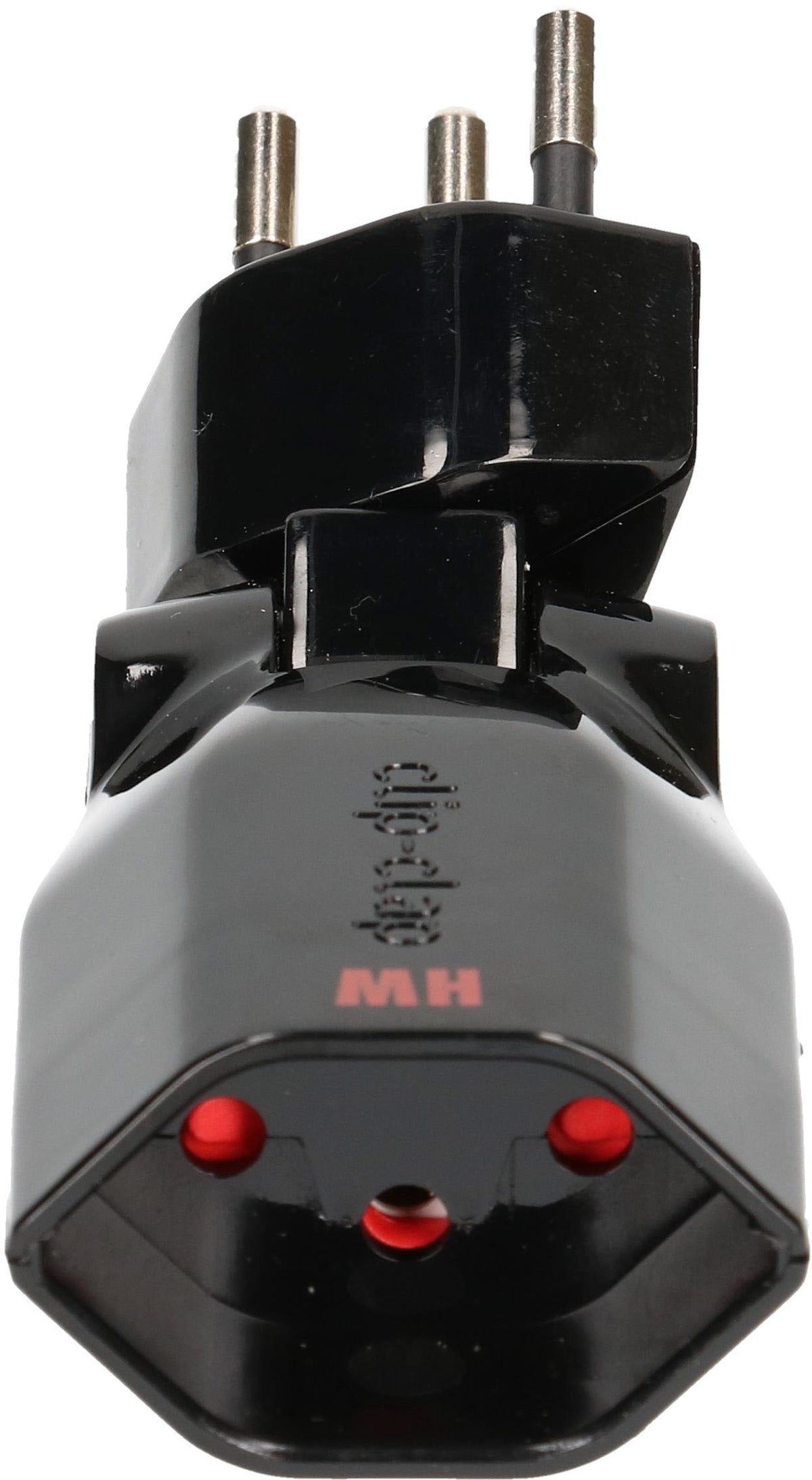 Max Hauri AG Zwischenstecker, 1×T13, Eingang T12, 10 A 230 V, klapp-/drehbar, Berührungsschutz – schwarz