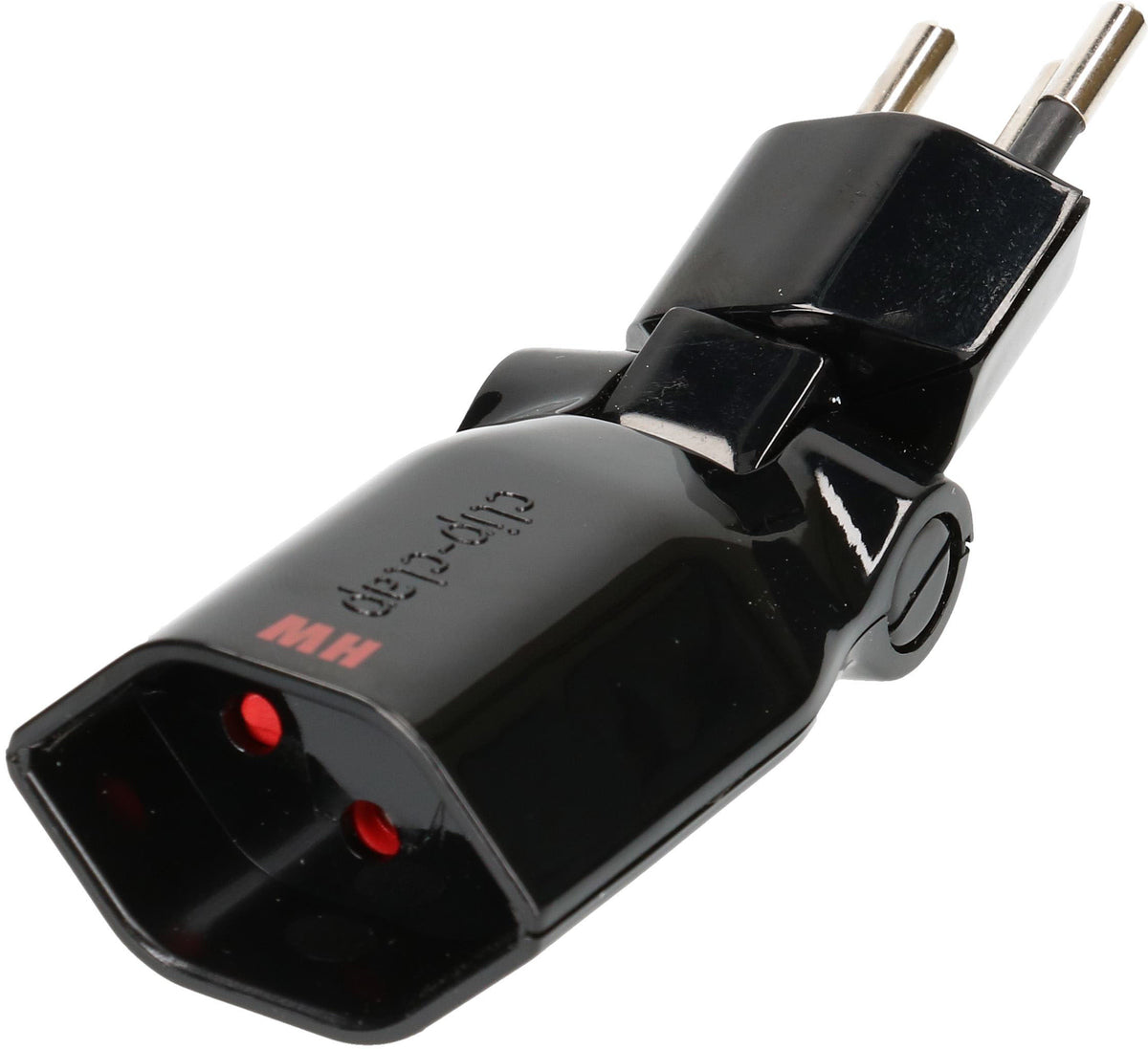 Max Hauri AG Zwischenstecker, 1×T13, Eingang T12, 10 A 230 V, klapp-/drehbar, Berührungsschutz – schwarz
