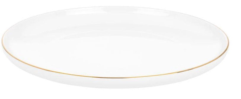 Furber. Furber Teller – 6er Set, Ø 26,5 cm, Knochenporzellan, Weiss/Gold, spülmaschinenfest