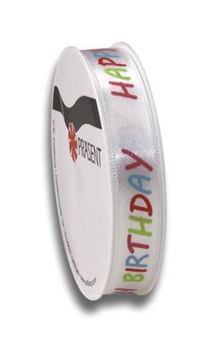 Pattberg Geschenkband Happy Birthday Polyester – 15 mm × 3 m – 15 Stk.