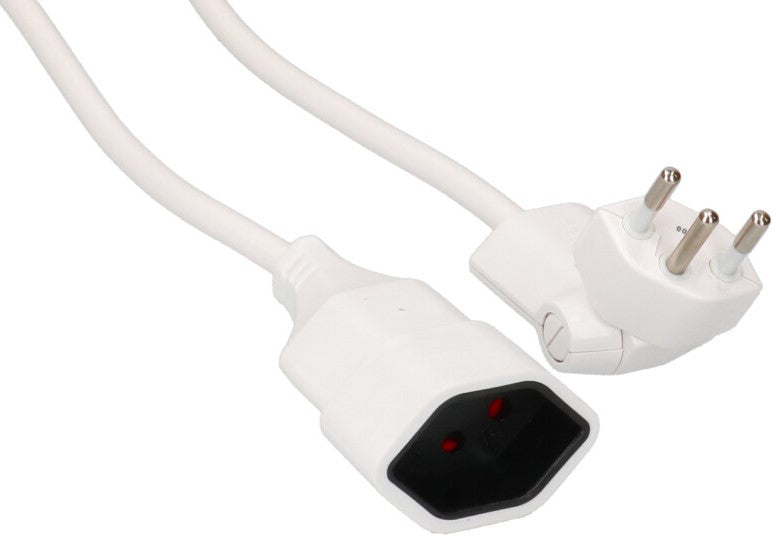 Max Hauri AG Verlängerungskabel – T12 clip-clap–T13, 3 m, 3×1 mm², weiss, drehbar, erhöhter Berührungsschutz
