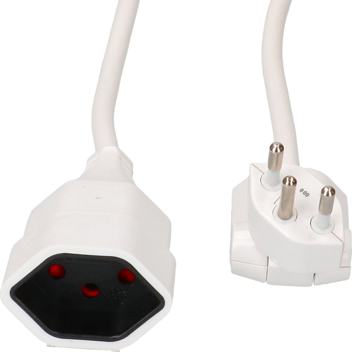 Max Hauri AG Verlängerungskabel – T12 clip-clap–T13, 3 m, 3×1 mm², weiss, drehbar, erhöhter Berührungsschutz
