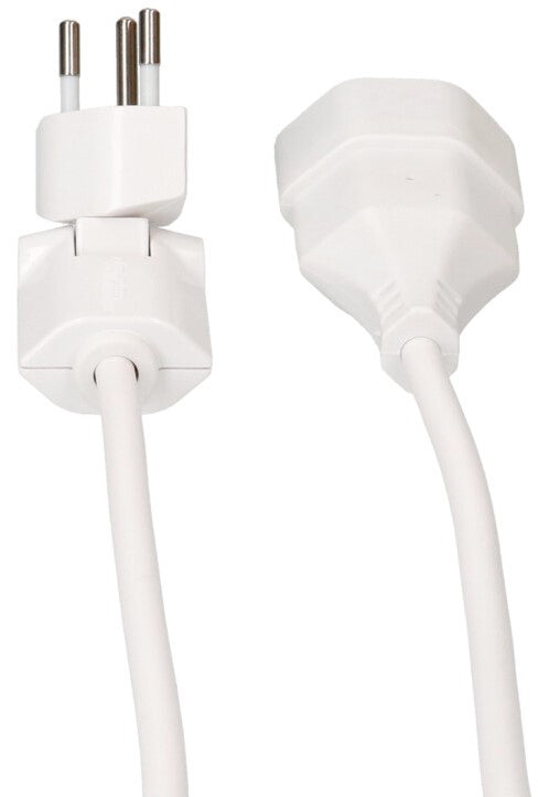 Max Hauri AG Verlängerungskabel – T12 clip-clap–T13, 3 m, 3×1 mm², weiss, drehbar, erhöhter Berührungsschutz