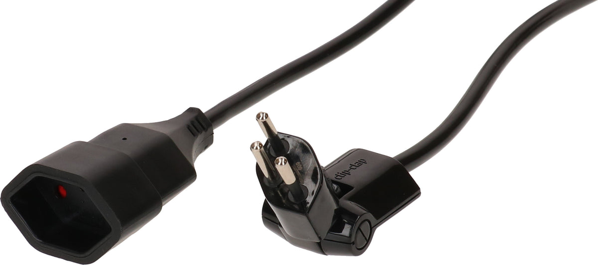 Max Hauri AG Max Hauri Verlängerungskabel – T12 (clip-clap)–T13, 3 m, 3×1 mm², schwarz