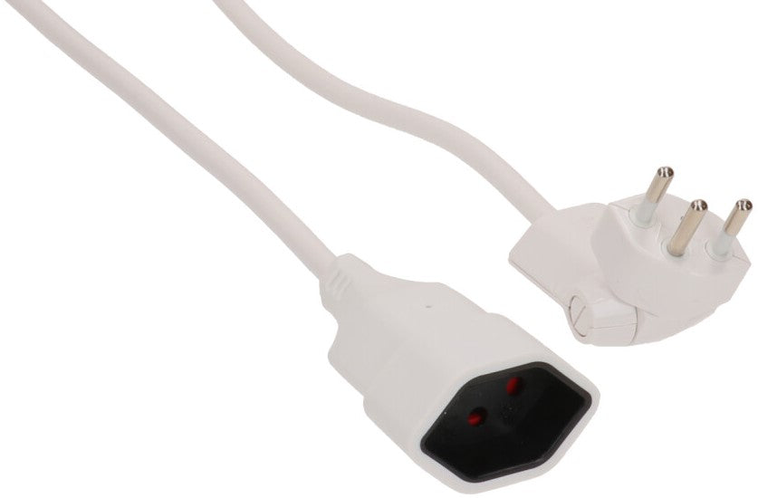 Max Hauri AG Max Hauri Verlängerungskabel – T12 (clip-clap)–T13, 1 m, IP20, 3×1,0 mm² H05VV-F, weiss