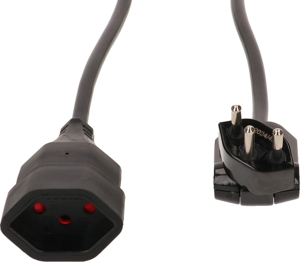 Max Hauri AG Verlängerungskabel – T12–T13, 1 m, IP20, innen, 3×1 mm² H05VV-F, schwarz