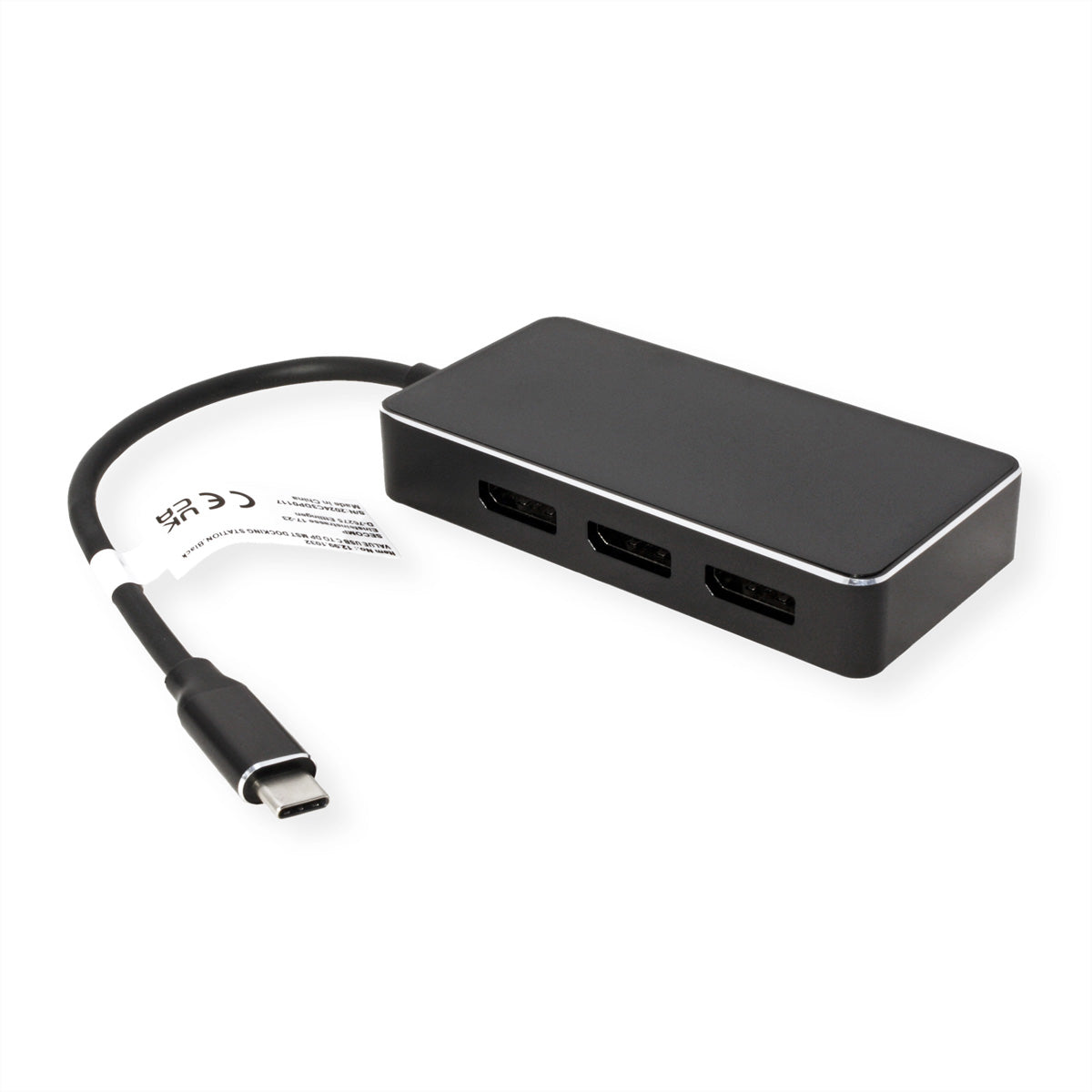 VALUE 12.99.1032 Multiport-Adapter – USB-C, 3× DP, für USB-C-Laptops (DisplayPort Alt Mode)