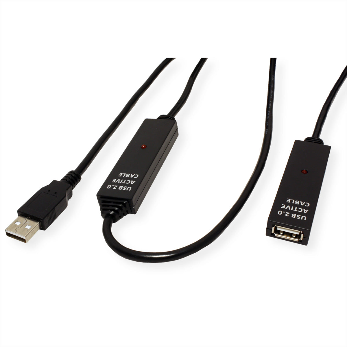 VALUE USB-A Verlängerungskabel (Stecker auf Buchse) – USB 2.0 (480 Mbps) – 30 m – Aktiv – Schwarz