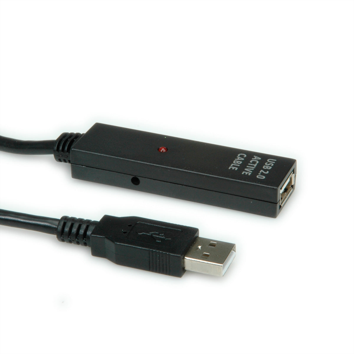 VALUE USB-A Verlängerungskabel (Stecker auf Buchse) – USB 2.0 (480 Mbps) – 30 m – Aktiv – Schwarz