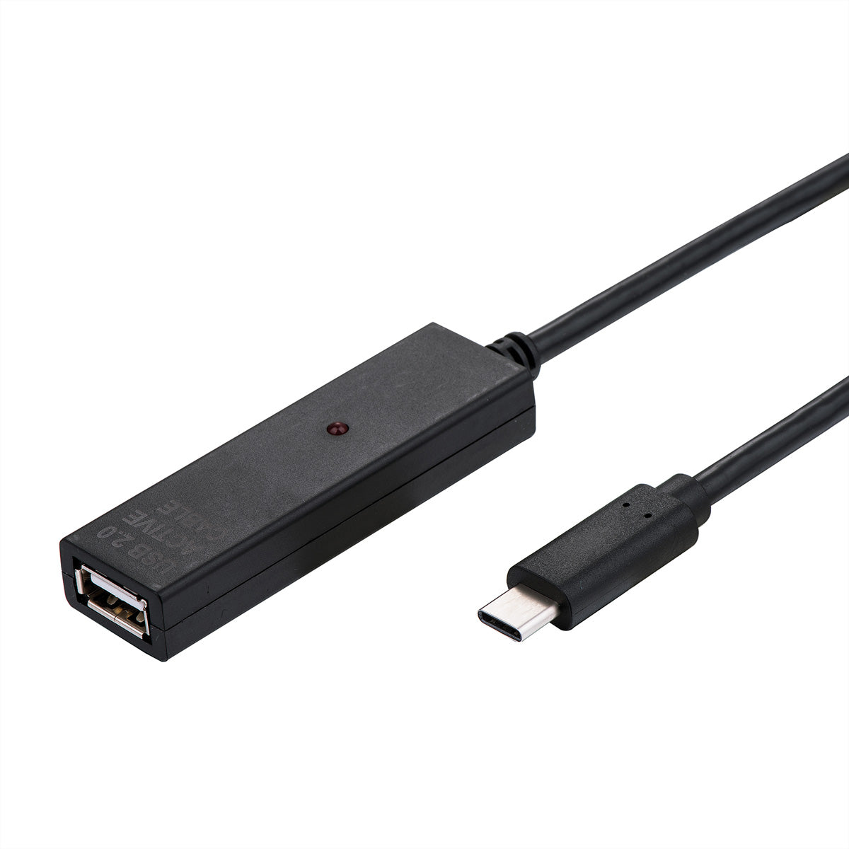 VALUE USB-C auf USB-A Verlängerungskabel (Stecker auf Buchse) – USB 2.0 (480 Mbit/s) – 15 m – Schwarz