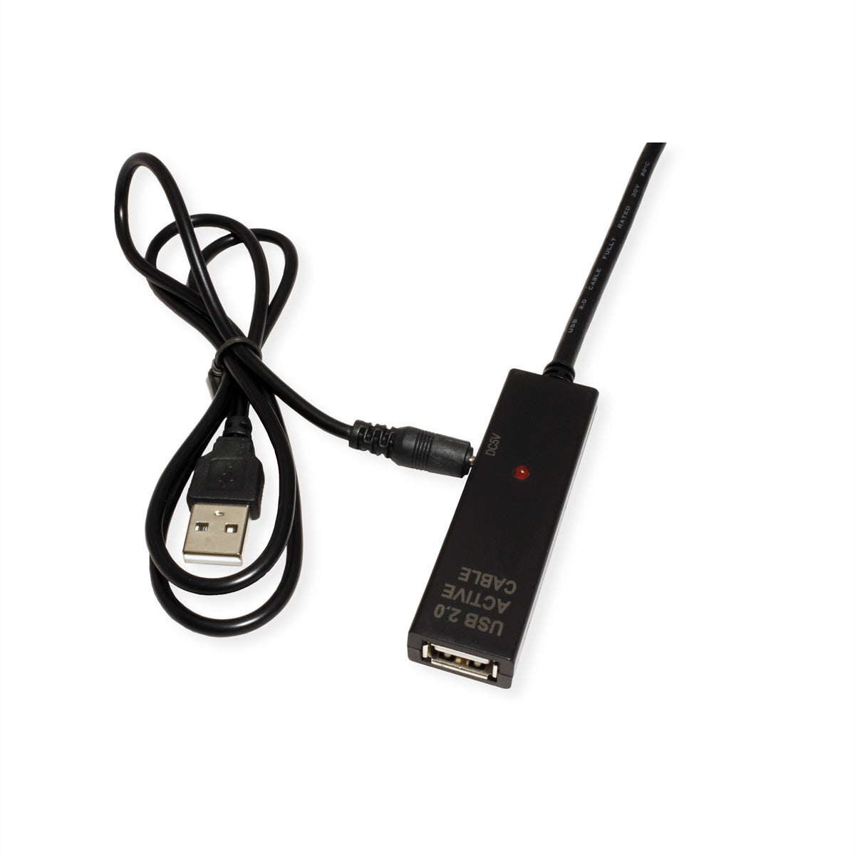 VALUE USB-C auf USB-A Verlängerungskabel (Stecker auf Buchse) – USB 2.0 (480 Mbit/s) – 15 m – aktiv – Schwarz