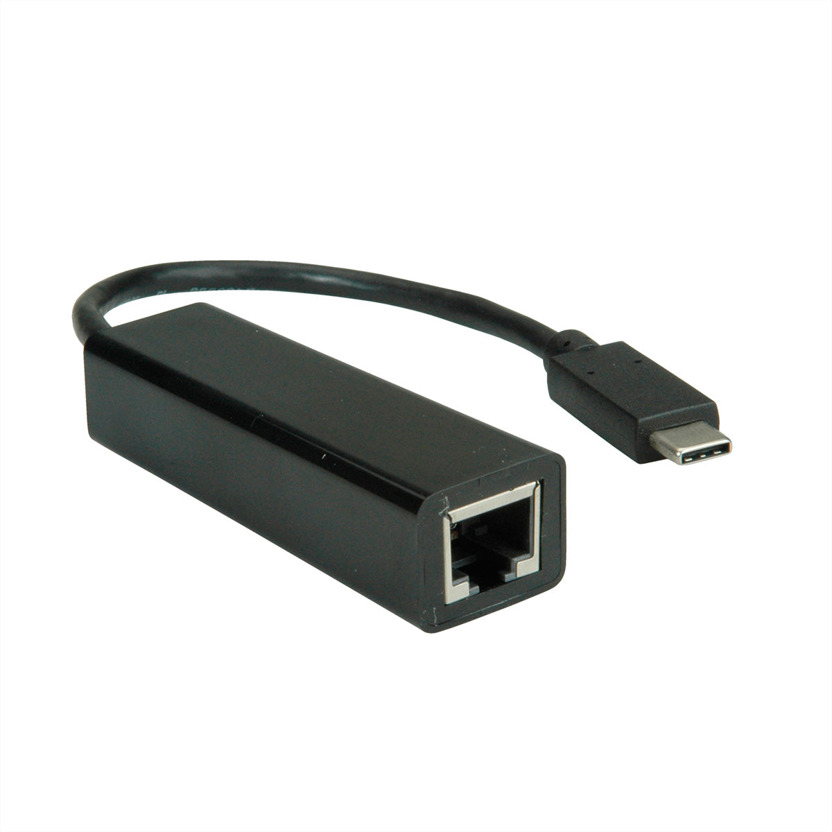 VALUE Netzwerkadapter USB-C zu RJ-45 – Gigabit (1 Gbit/s), 0,1 m – Schwarz