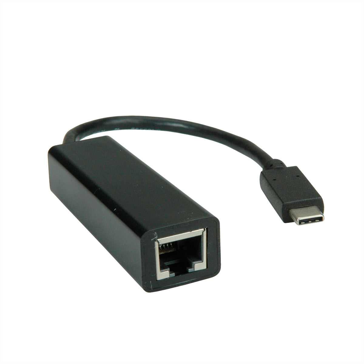 VALUE Netzwerkadapter USB-C zu RJ-45 – Gigabit (1 Gbit/s), 0,1 m – Schwarz
