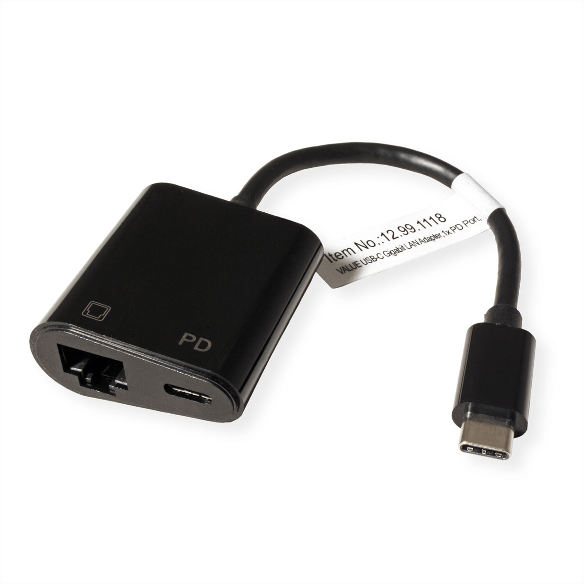 VALUE USB 3.2 Gen 2 Typ C zu Gigabit Ethernet Adapter – 1× RJ-45, PD Port 100 W