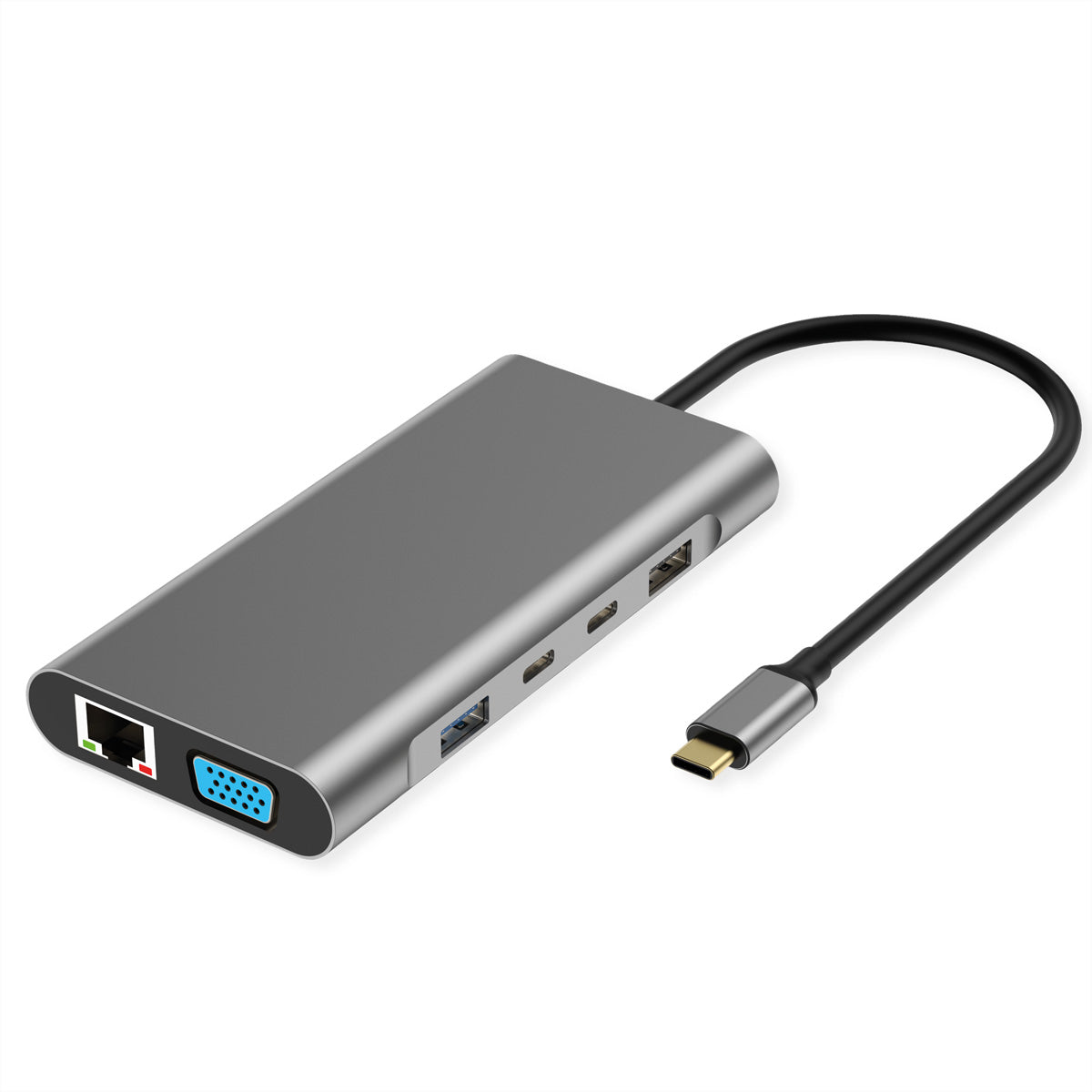 VALUE Dockingstation – USB-C, 1× DP, 2× HDMI, 1× VGA, 2× USB-C, 2× USB-A, 100 W PD, GbE, für Mac/Windows