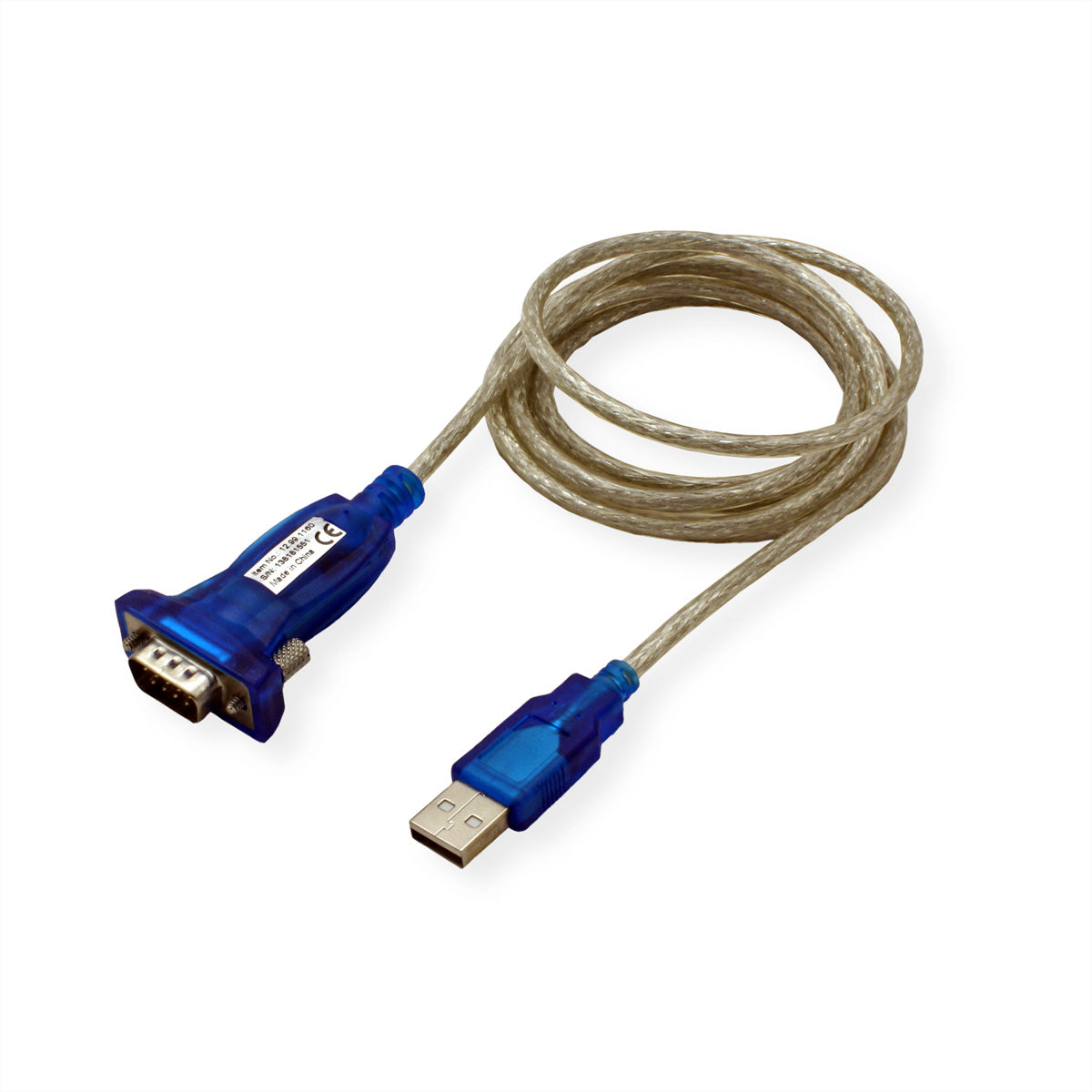 VALUE USB-Seriell Konverter USB-A zu DB-9/DB-25 – USB 2.0, 1,8 m, Treiber-CD, türkis