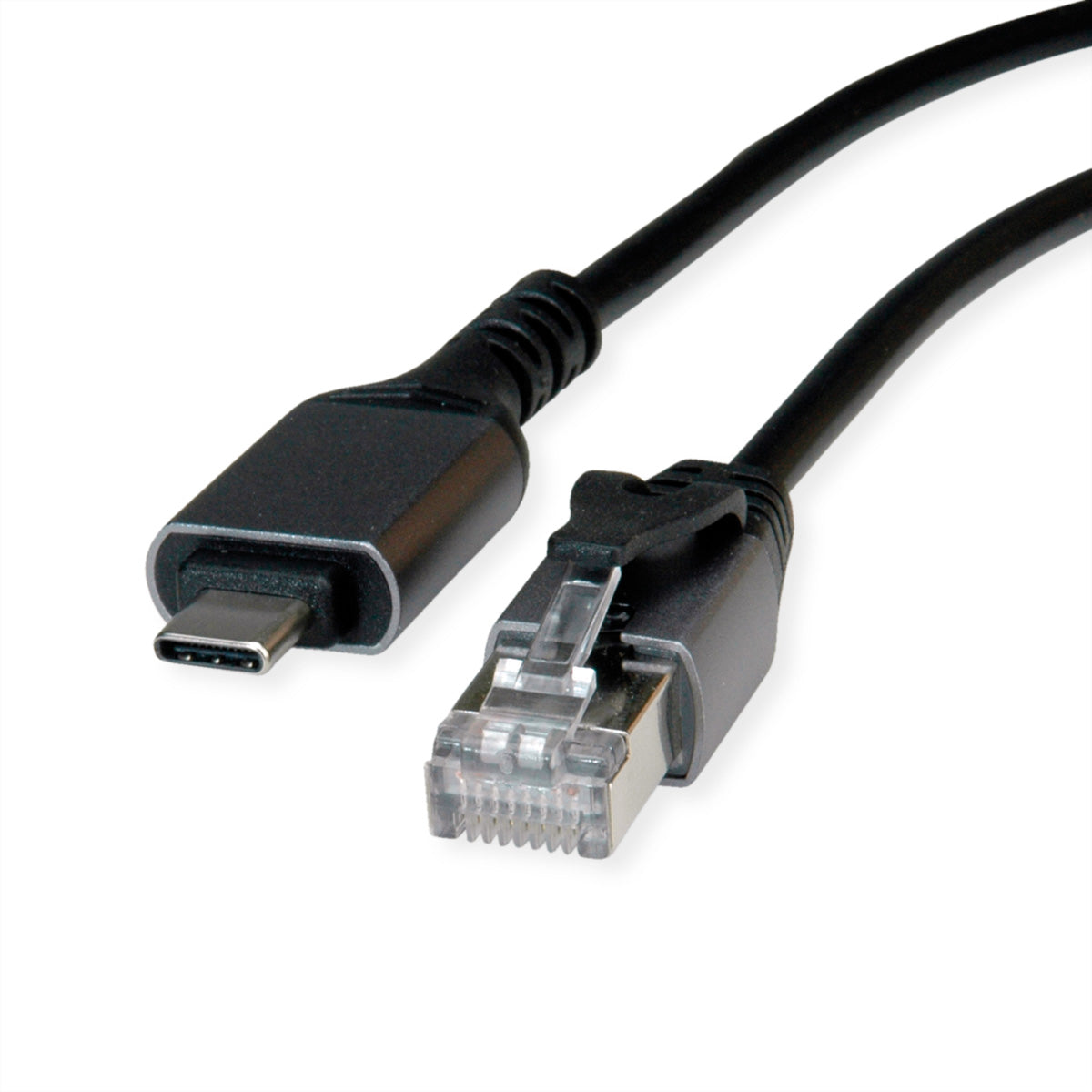 VALUE USB-C zu RJ-45 Konverterkabel – Gigabit Ethernet (1 Gbit/s), 1 m – Schwarz