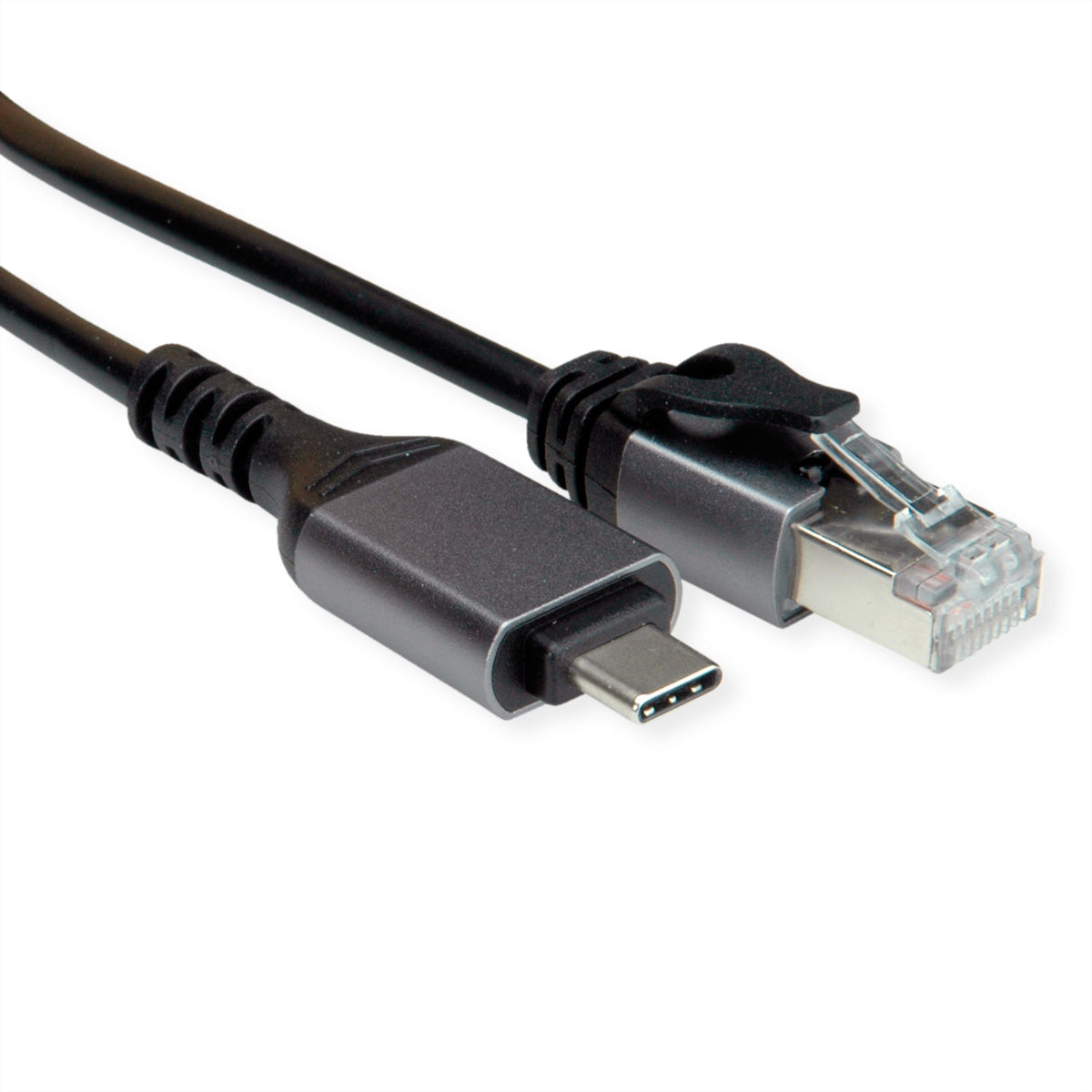 VALUE USB-C zu RJ-45 Konverterkabel – Gigabit Ethernet (1 Gbit/s), 1 m – Schwarz