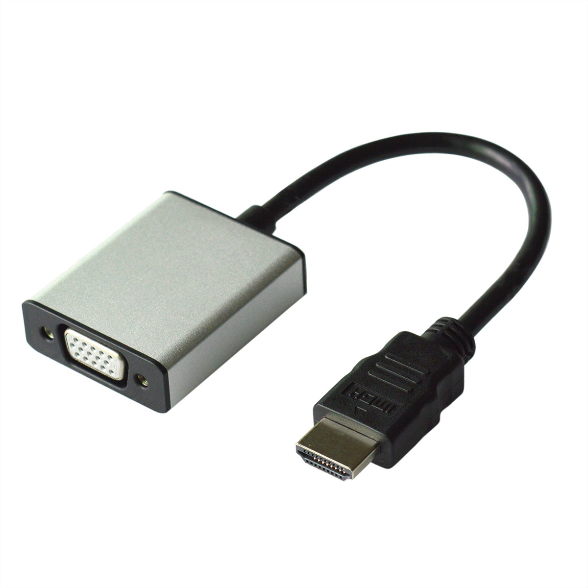 VALUE HDMI-zu-VGA-Adapter – 1920 × 1200 @ 60 Hz, 3,5 mm Stereo-Audio, Strom via USB-A zu Micro-B, 0,15 m