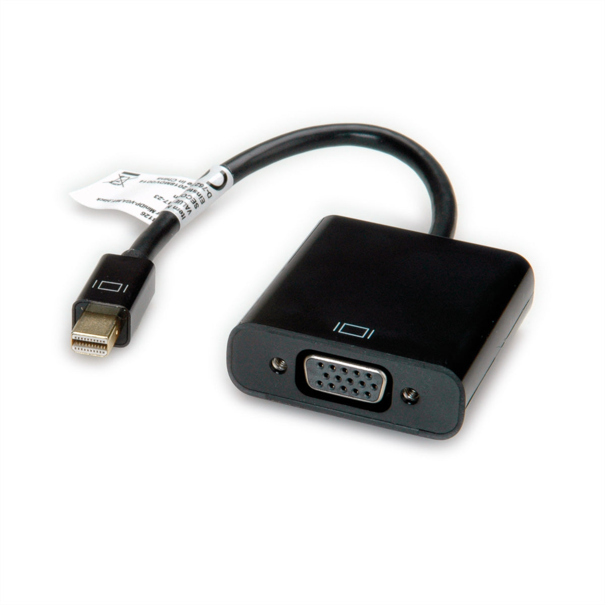 VALUE Mini DisplayPort zu VGA Adapter – 1920 × 1200 @ 60 Hz, 0,15 m, aktiv, schwarz