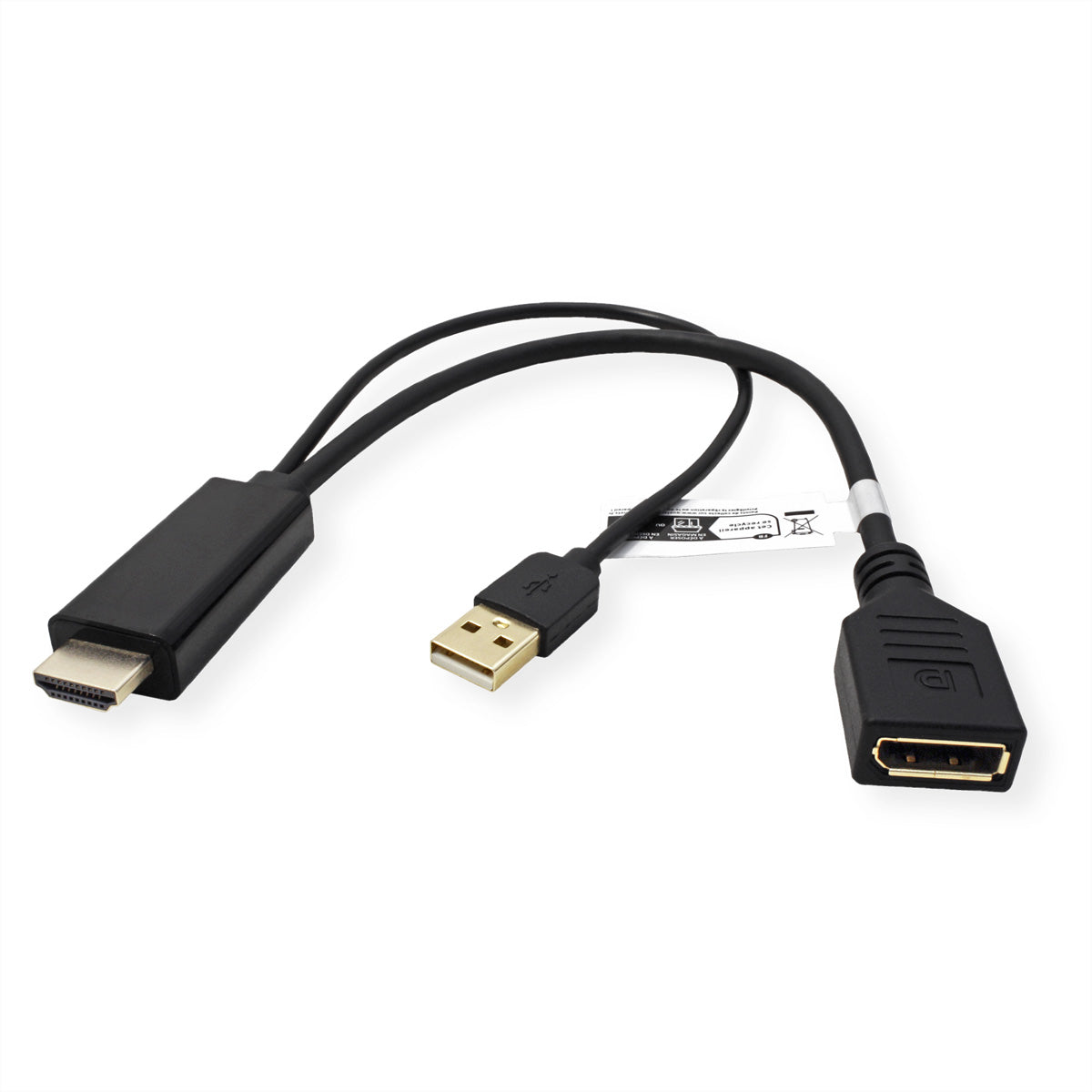 VALUE HDMI zu DisplayPort Adapter – 4K (3840 × 2160) @ 60 Hz, DisplayPort 1.2, 0,3 m – Schwarz