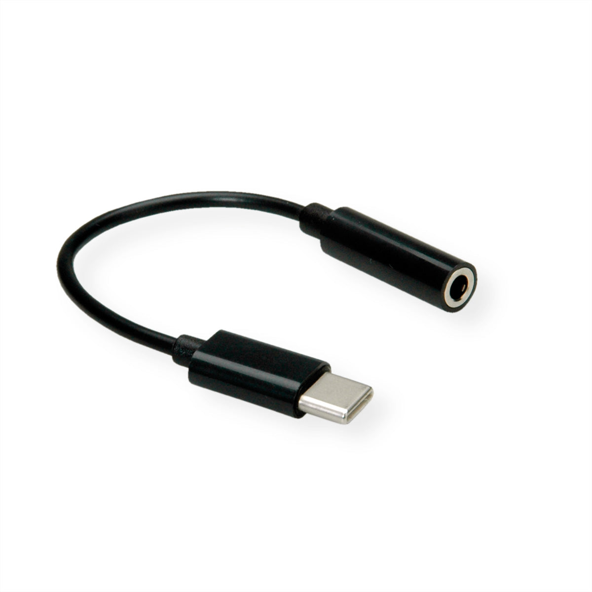 VALUE Audio-Adapter 3,5 mm (Buchse) zu USB (Stecker) – 0,13 m, Schwarz