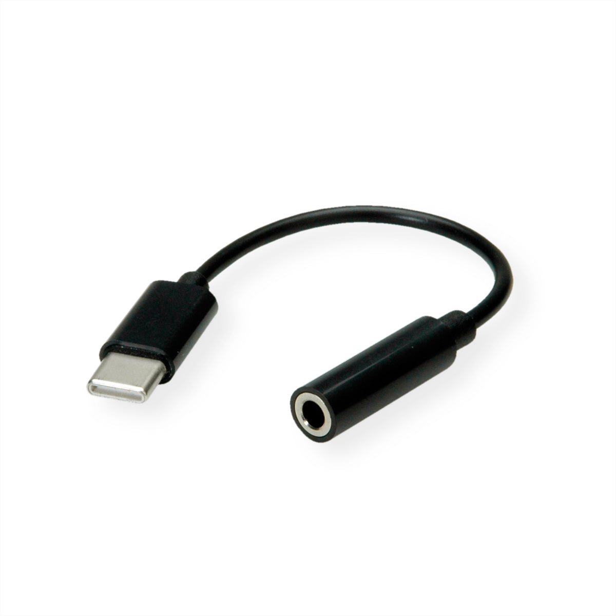 VALUE Audio-Adapter 3,5 mm (Buchse) zu USB (Stecker) – 0,13 m, Schwarz