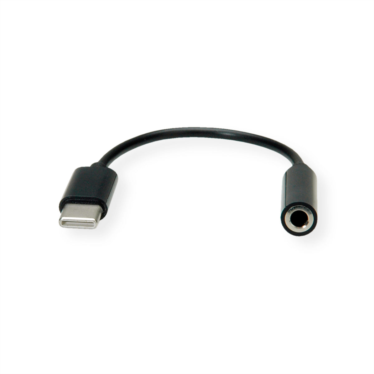 VALUE Audio-Adapter 3,5 mm (Buchse) zu USB (Stecker) – 0,13 m, Schwarz