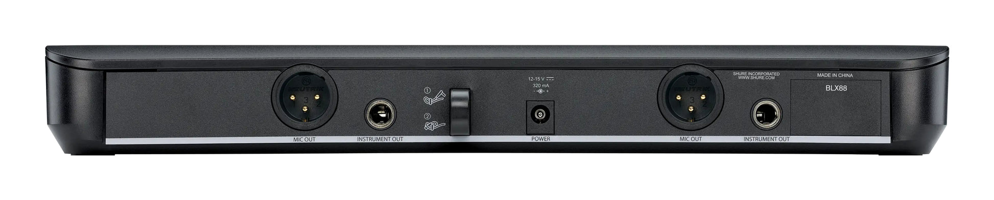 Shure BLX1288/P31-M17 Bühnenmikrofon – 6,35 mm Klinke, XLR, Kabellos (606–630 MHz), Niere, 100 m, Schwarz