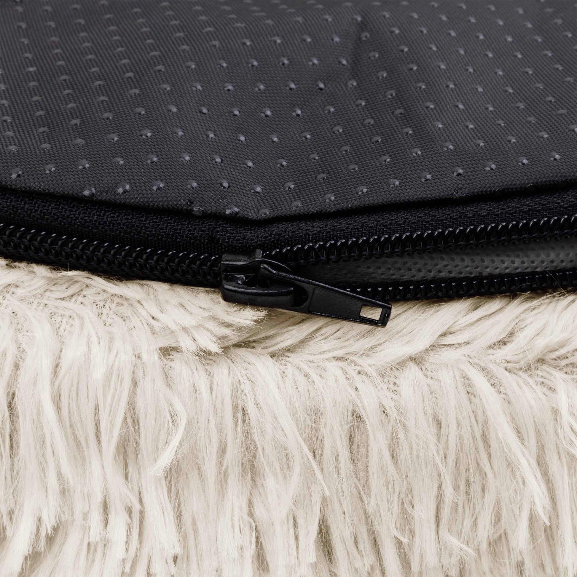 District 70 Hundebett Fuzz – 60 × 60 × 20 cm, Polyester, Grau, 1 Stk.