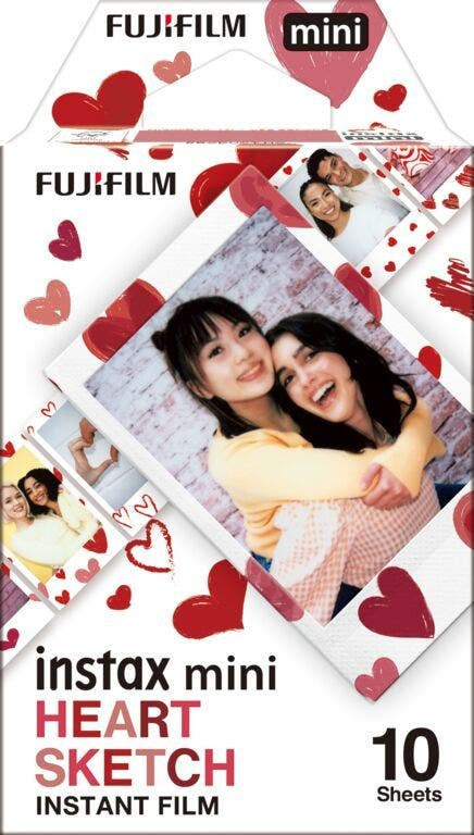 Fujifilm Instax Mini Heart Sketch Sofortbildfilm – 46 × 62 mm Bild – 10er-Pack