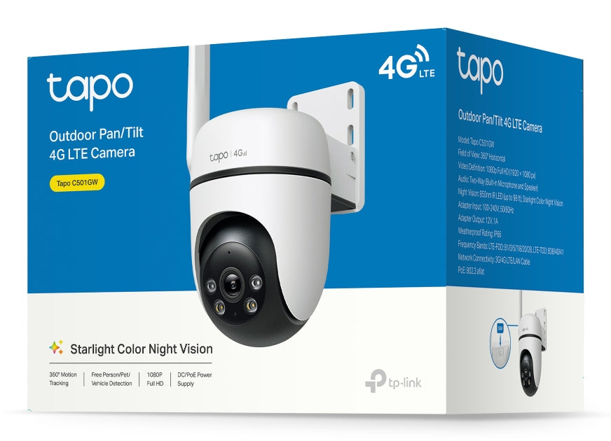 TP-Link Tapo C501GW Turret – 1080p – 3,17 mm – PoE, WLAN, 4G/LTE – IP66