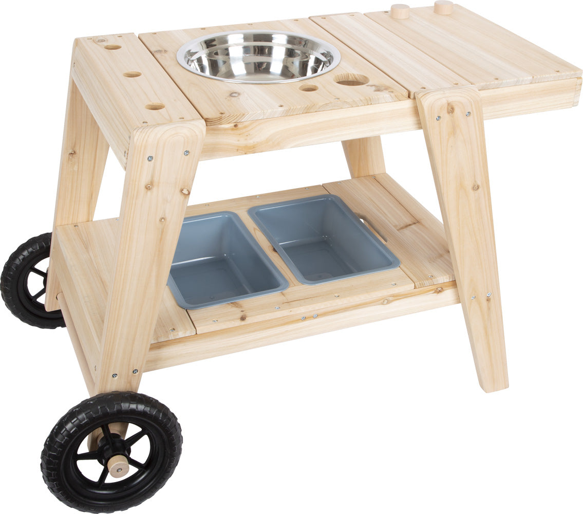 Small foot Kompakte Matschküche – 88,0 × 58,0 × 56,0 cm – ab 3 Jahren – Holz, holzfarben