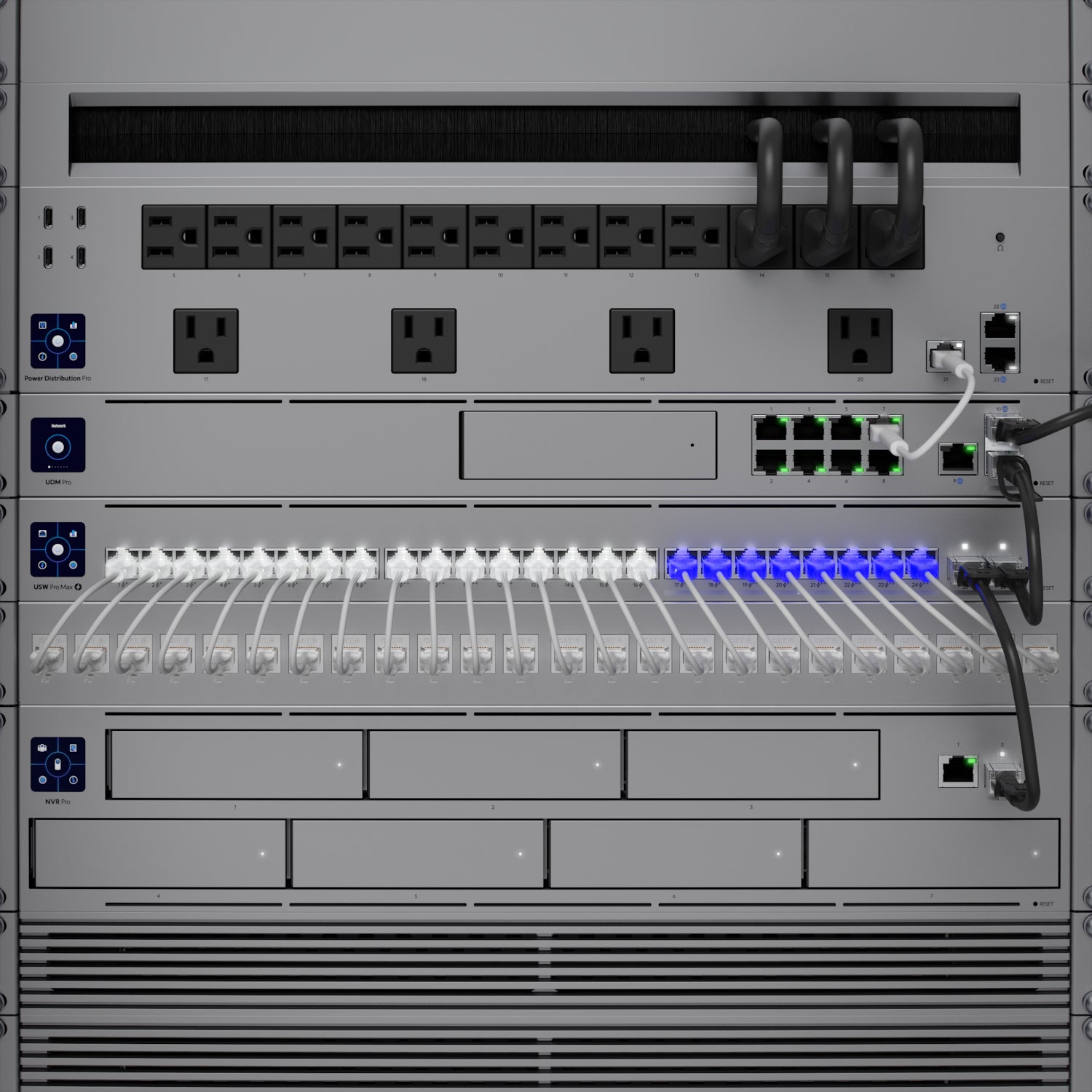 Ubiquiti USW-Pro-Max-24-PoE – Managed L3 Switch – 16× 1G + 8× 2,5G + 2× 10G, 2× SFP+, PoE-Budget 400 W, 19"