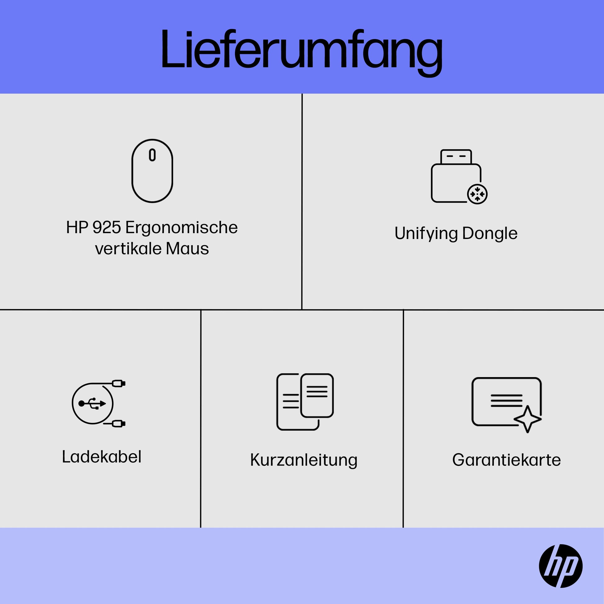 HP 920 Ergo Ergonomische Maus – kabellos, vertikal