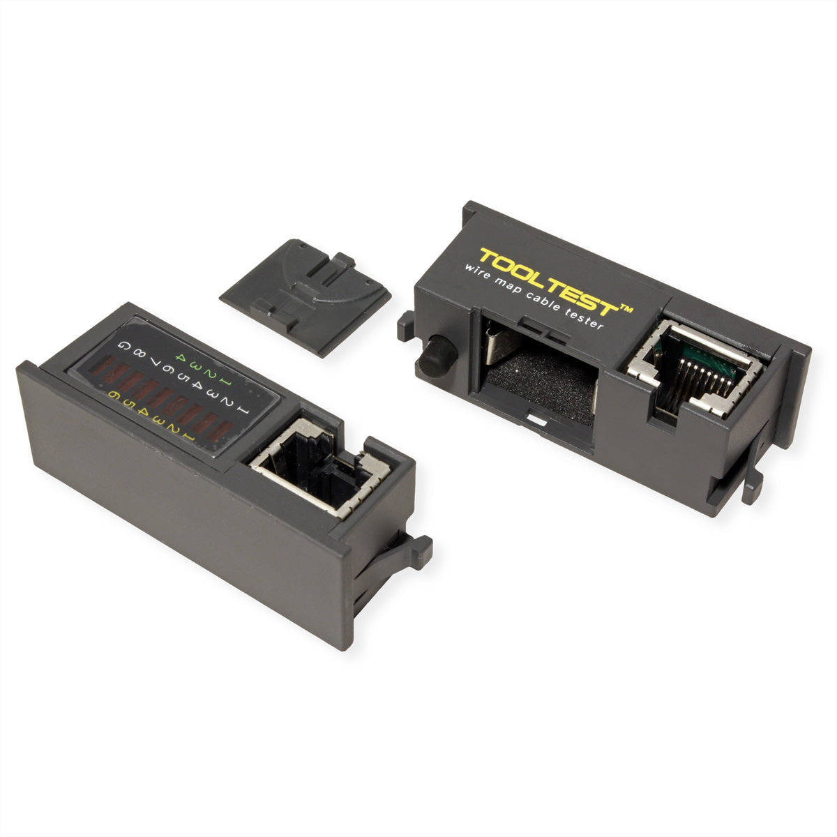 HOBBES Tooltest – Netzwerk-Kabeltester – RJ45, LED-Anzeige, 3× LR44, für UTP/STP