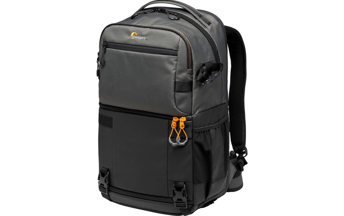 Lowepro Kamerarucksack Fastpack PRO BP 250 AW III – 25 l, grau – Regenhülle – für Systemkameras