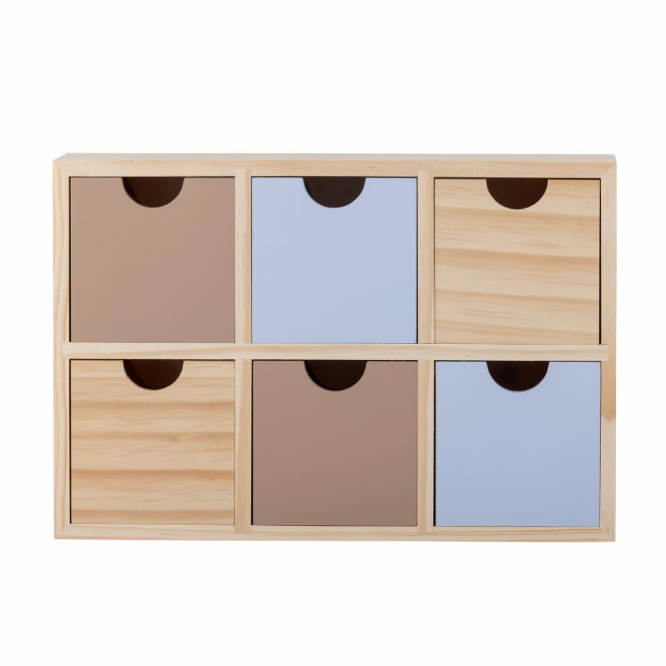 Bloomingville Schubladenturm 6 Schubladen – Holz – Natur – 80 × 180 × 270 mm
