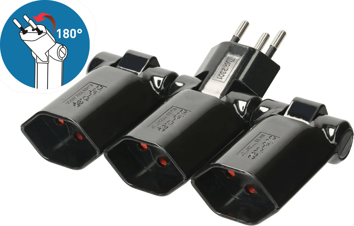 Max Hauri AG Max Hauri Steckdosenleiste, 3×T13, Eingang T12, ohne Schalter, IP20 – schwarz