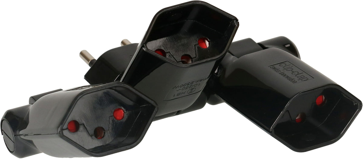 Max Hauri AG Max Hauri Steckdosenleiste, 3×T13, Eingang T12, ohne Schalter, IP20 – schwarz