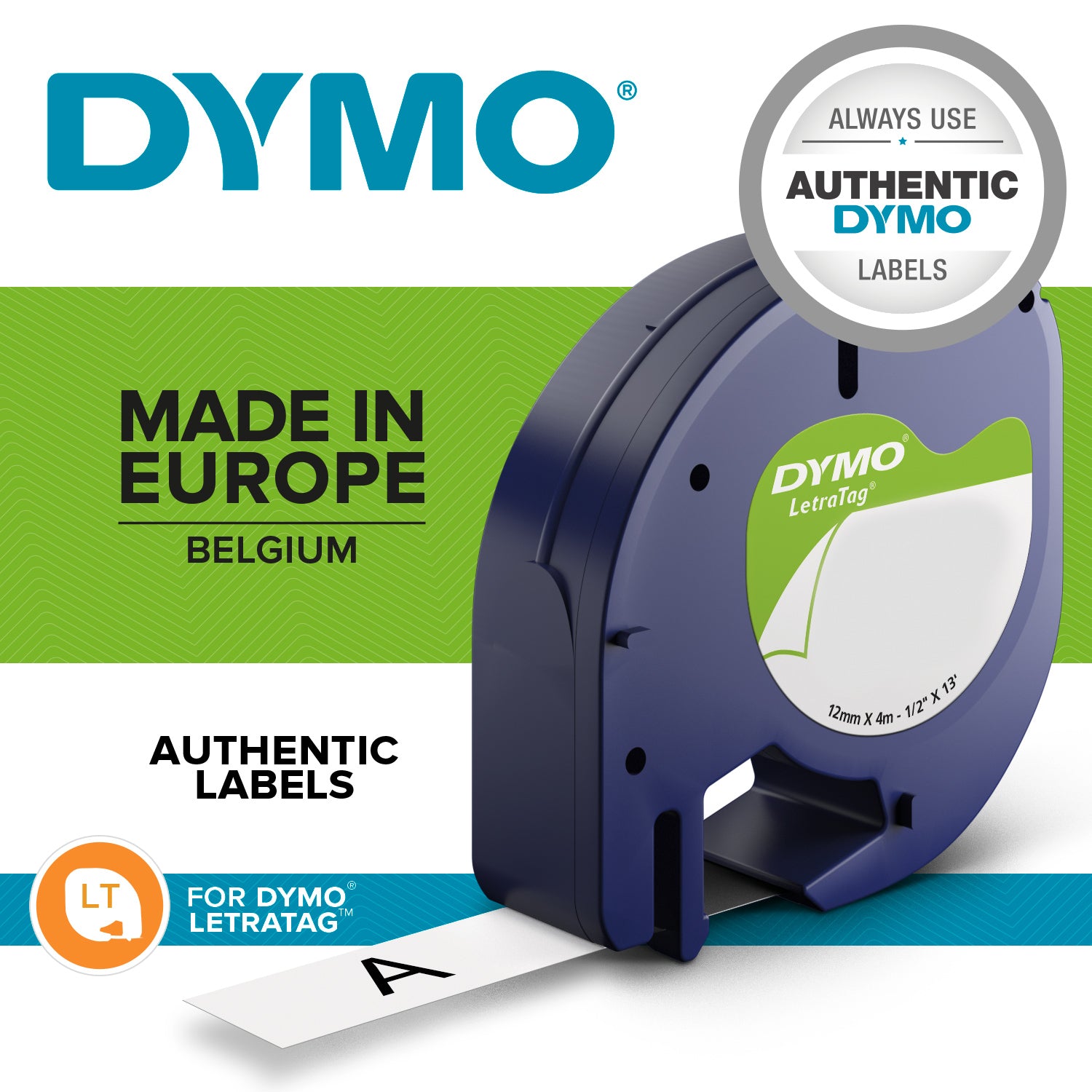 DYMO LetraTag LT-100T – Beschriftungsgerät, für LT-Bänder 12 mm, 2-zeiliger Druck