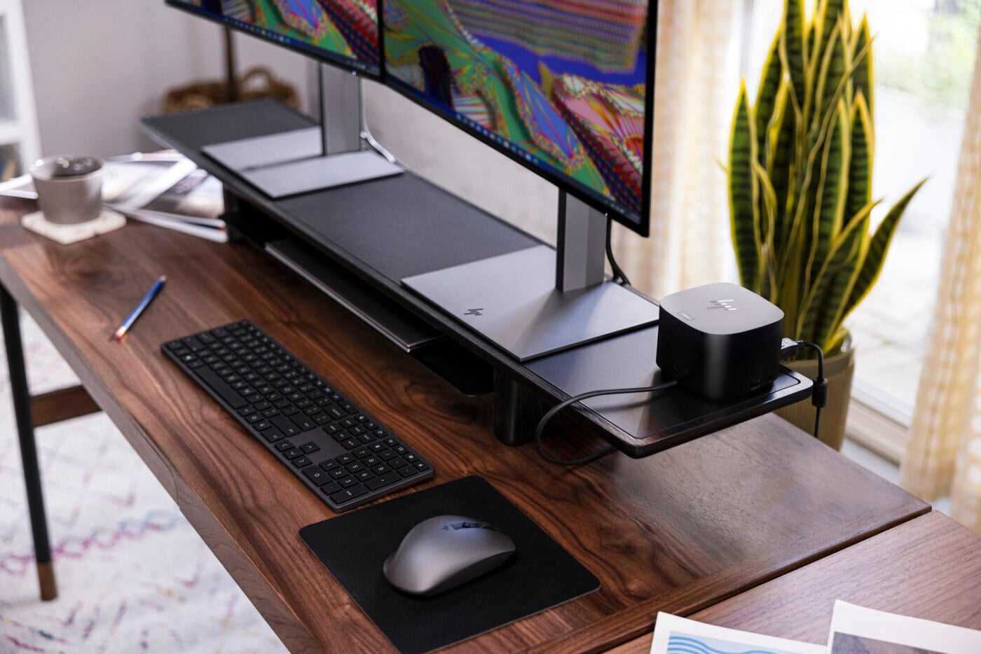HP 975 – Tastatur – Bluetooth & 2,4 GHz (Nano-Empfänger) – USB-C – beleuchtet – Schwarz