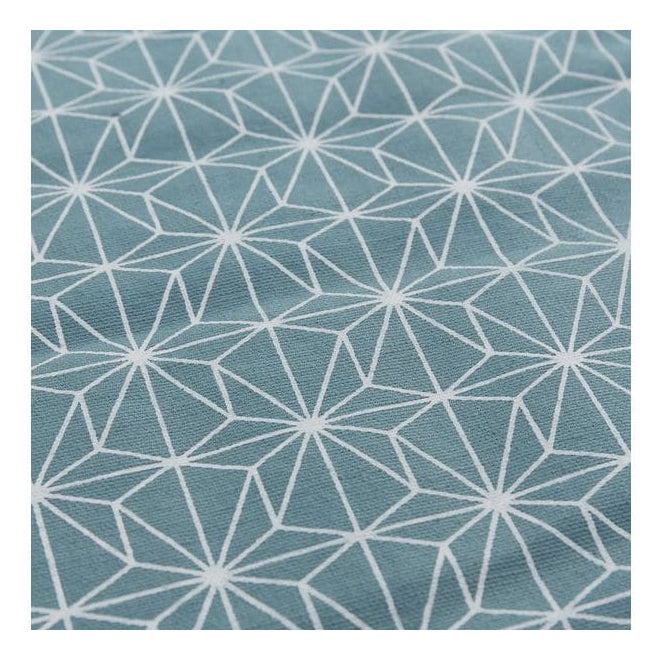 URBANARA Ankisa Wohndecke – Baumwolle, Grüngrau/Weiss/Taubenblau – 130 × 190 cm
